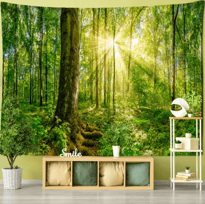 Inspire Picks Towering Forest Tapestry Bohemian Psychedelic Tree Wall Hanging 12 400x220cm