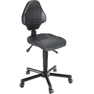 meychair Arbeitsstuhl W13-25-TR-PU, XXL, schwarz, mit Rollen, PU-Schaum, bis 250 kg