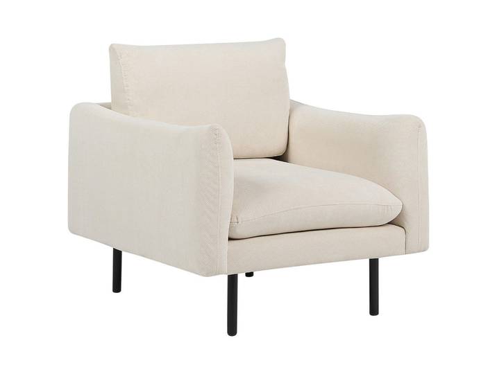 Beliani Sessel Stoff Hellbeige Vinterbro, Beige, 83x86x84 cm, Wohnzimmer, Sessel, Polstersessel