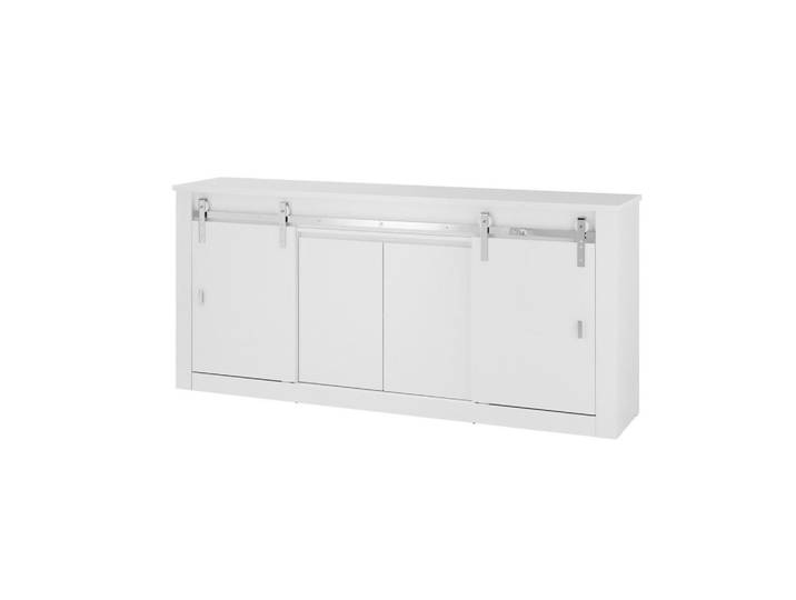 Livetastic Sideboard, Weiß, Weiß Hochglanz, 3 Fächer, 201x91x43 cm, Typenauswahl, stehend, Wohnzimmer, Kommoden & Sideboards, Sideboards