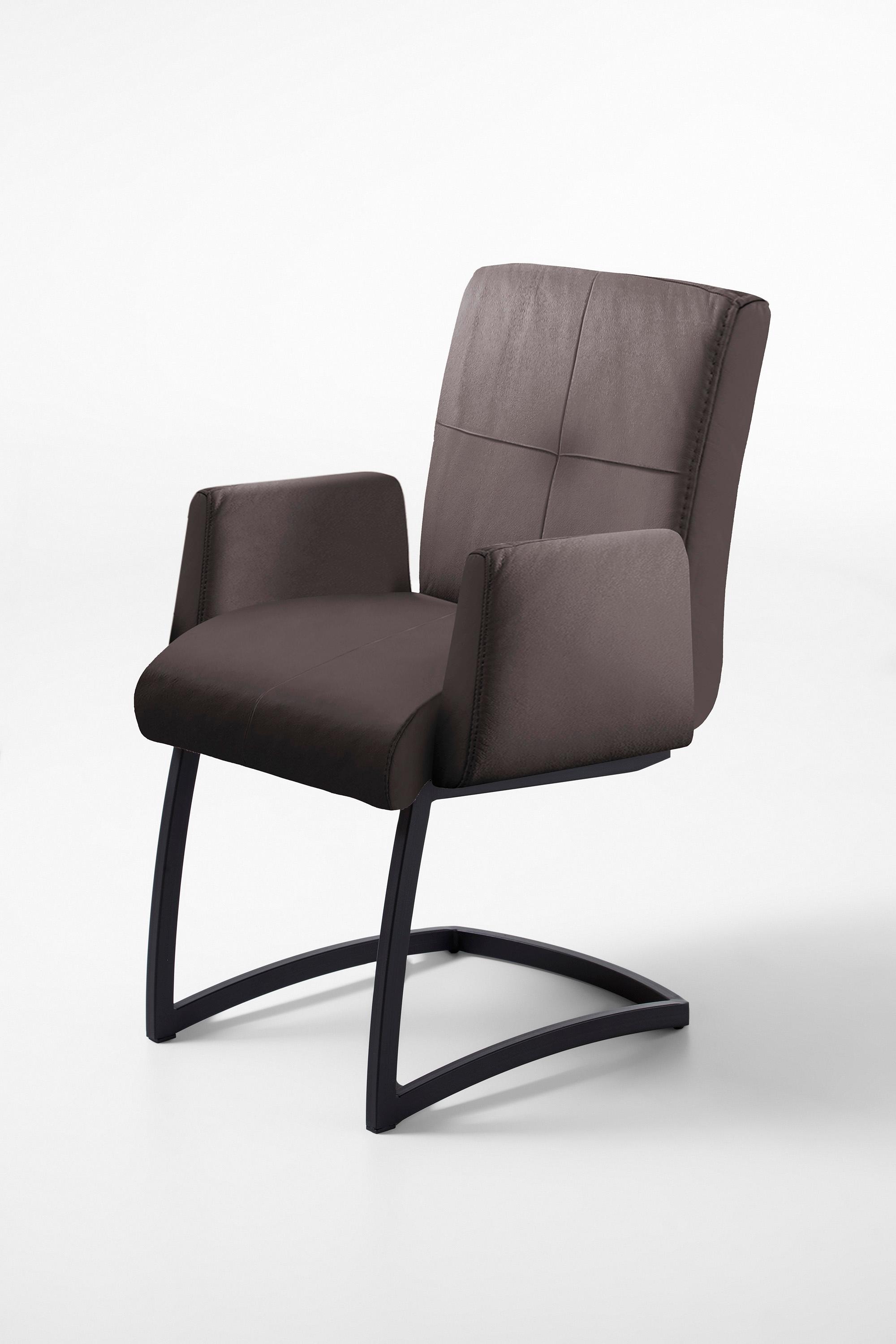 Freischwinger EXXPO - SOFA FASHION "Affogato mit komfortablen Armlehnen", braun (schoko, schoko, schoko), B:59cm H:87cm T:69cm, Kunstleder, Metall, Stühle, Freischwinger, attraktiven Kreuznaht in der Rückenlehne schoko, schoko, schoko B/H/T: 59cm x 87cm x