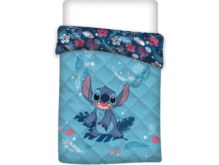 Disney Lilo & Stitch Sprei Flowers - Eenpersoons - 140 x 200 cm - Polyester