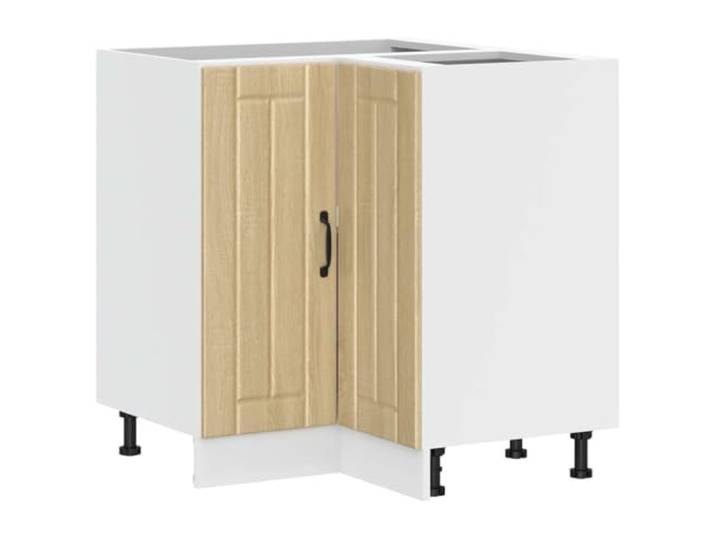 fsahslih Küchen Eckunterschrank Lucca 75,5x75,5x81,5 cm Sonoma Eiche Optimale Raumausnutzung für die Küche mit verstellbaren Füßen, stabilem Holzwerkstoff und viel Stauraum hinter Türen.