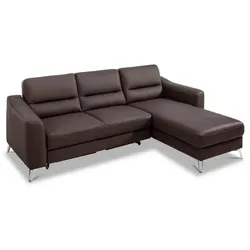 Ecksofa Santos Leder Braun Dunkelbraun