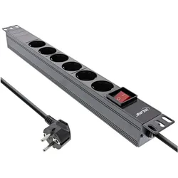 InLine, Steckdosenleiste, 19" Steckdosenleiste (6x, CEE 7/7, 2 m)