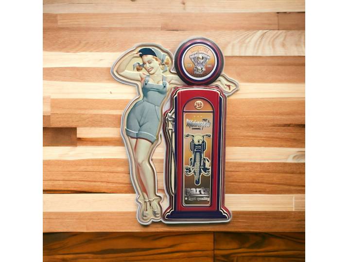 Plaque pin up pompe Motorcyle