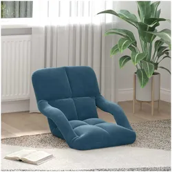 vidaXL, Sessel, Verstellbarer Fusssessel Blau Samt