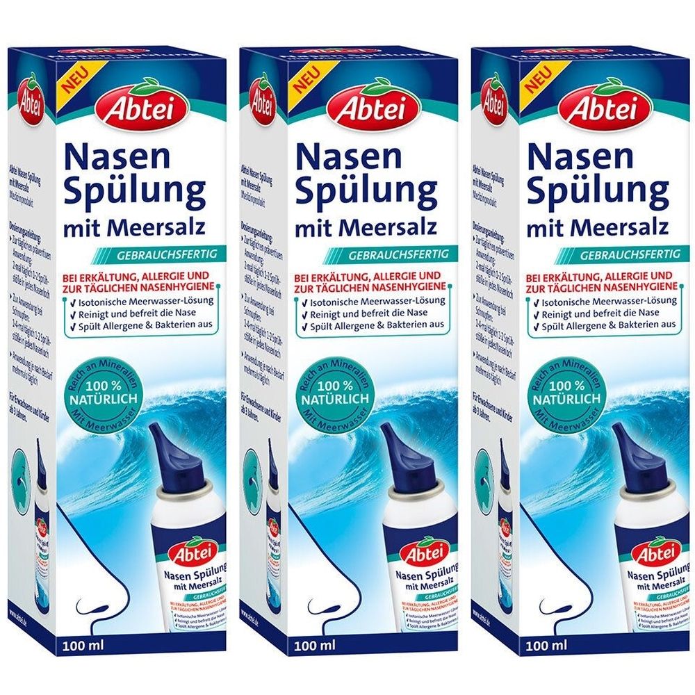 Abtei Nasenspülung mit Meersalz Spray x3 3x100 ml