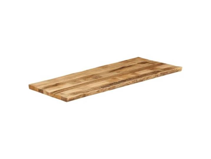 Tischplatte mit Rand Tischplatte, 140x60x2,5 cm, Mango Massivholz Massive Mangoholzplatte, randvoll, rustikaler Stil, leicht zu reinigen, Universal für Untergestell