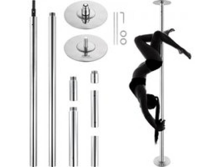 VEVOR Professionelle Tanzstange, Pole Dance Tragbare Tanzstange Profi ca. 222,6-282,4 cm Höhenverstellbare Abnehmbare Fitnessstange Spinning Fitness Silber, Tanzstange Fitnessstudios, Club, Party