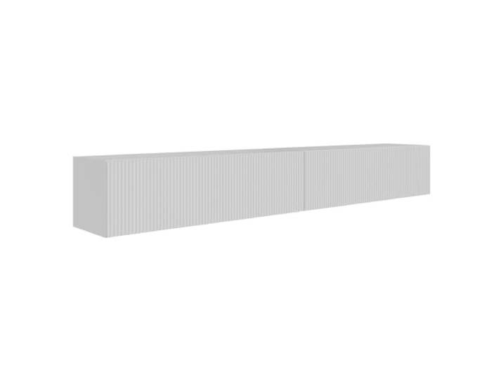 Selsey TV-Lowboard Hängend 200 cm Mattes Weiß 4 Geräumige Fächer Elegante Geprägte Front Laminierter Korpus MDF Front Robust ABS Kanten Für Fernsehzubehör