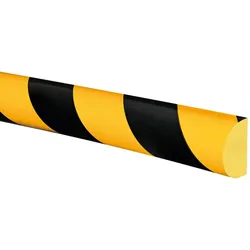 PROREGAL Prallschutz aus Polyurethanschaum | Flächenschutz Kreisförmig, Selbstklebend | HxBxT 4x100x2,8cm | Schwarz-Gelb