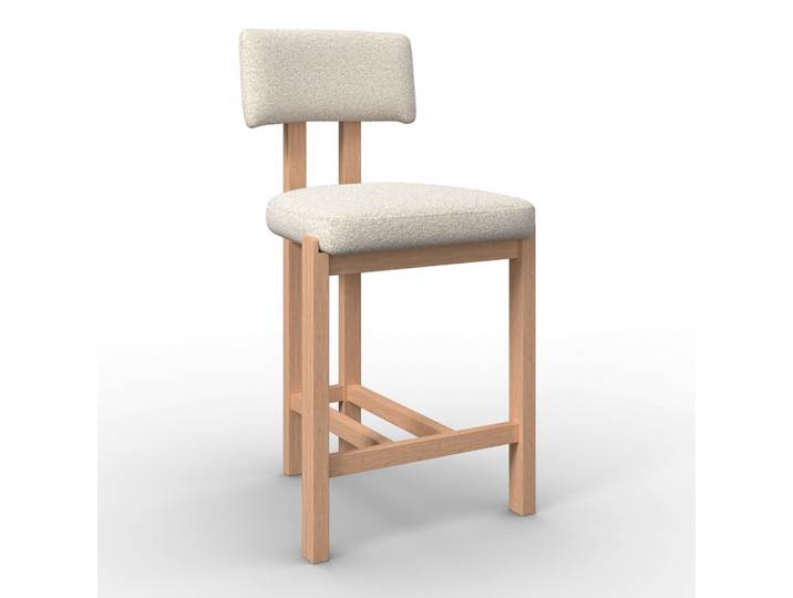 Barhocker Jonna Creme Bouclé Gepolstert
