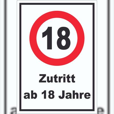 HB-Druck Zutritt ab 18 Jahre Aufkleber A8 (52x74mm)