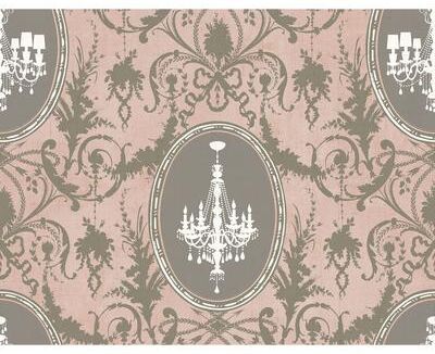 Seabrook Designs Melina Chandelier Cameo Unpasted Wallpaper