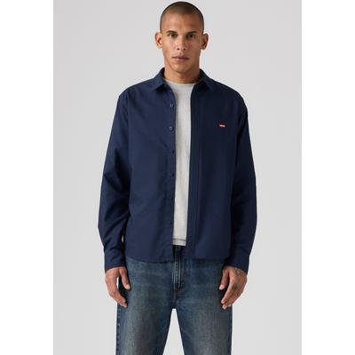 Langarmhemd LEVI'S "CLS BATTERY HM SHIRT - STANDARD", Herren, Gr. S, N-Gr, blau (navy blazer), Web, Obermaterial: 100% Baumwolle, normal hüftbedeckend, Hemden, mit abgerundetem Saum