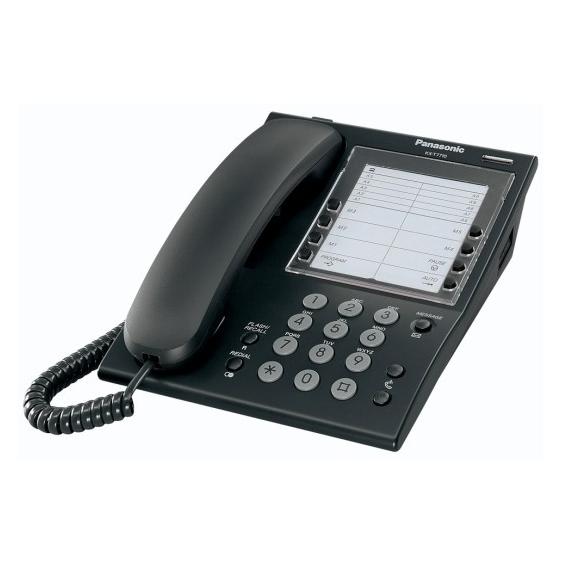Panasonic KX-T7710NE-B Analoges Endgerät schwarz mit Systemfunktionen progr. Tasten für Nummern und Funkt.... (KX-T7710NE-B)