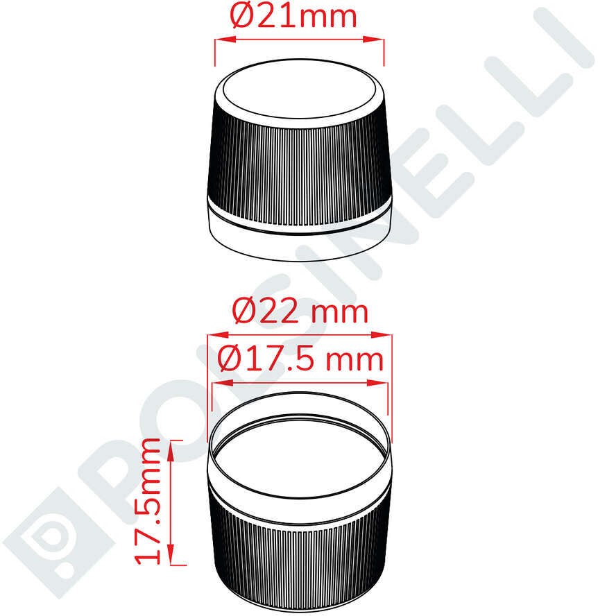 Polsinelli Bouchon auto-scellant pour bouteilles Marasca et Dorica ml 2