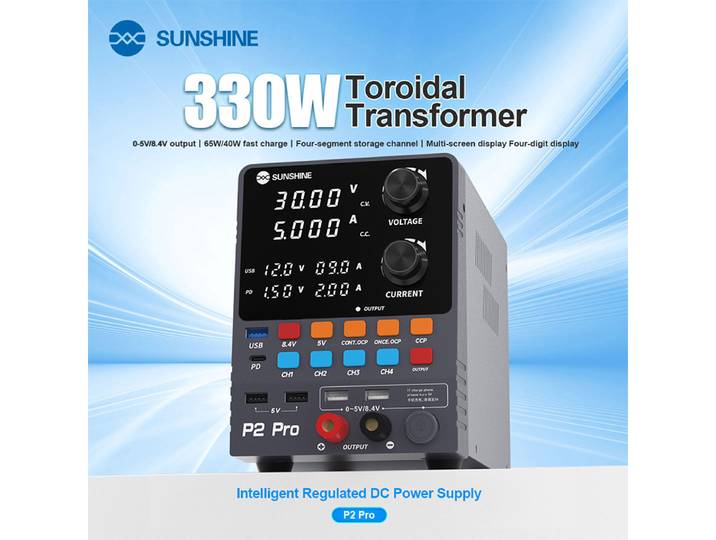 SUNSHINE P2 Pro 330W alimentation cc régulée intelligente transformateur toroïdal 30V/5A outils de réparation de sortie