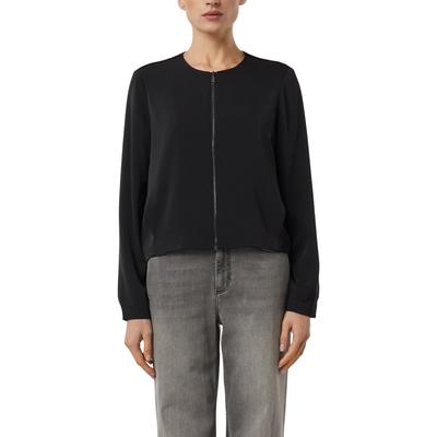 Boleroblazer COMMA, Damen, Gr. 40, schwarz, Web, Obermaterial: 97% Polyester, 3% Elasthan. Futter: 100% Polyester, unifarben, bequem hüftlang, Rundhals, Blazer, kurz, mit Reißverschluss