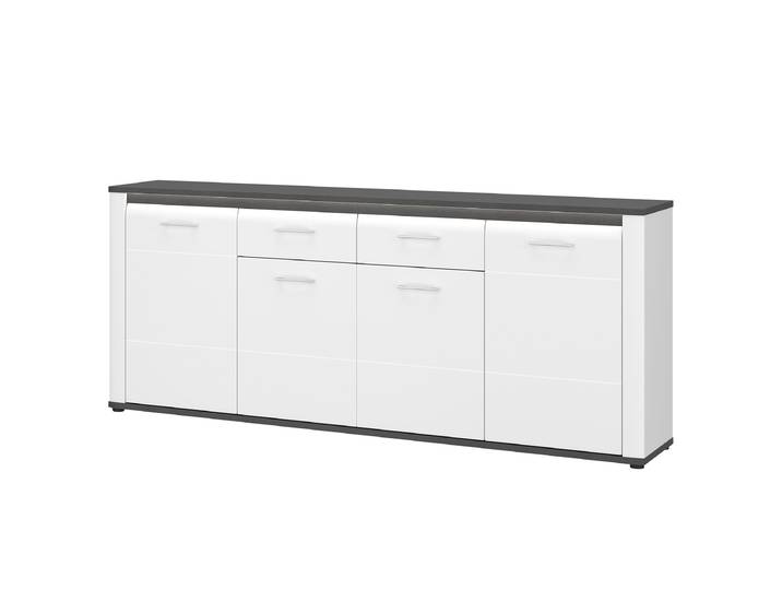 Sideboard - Breite 204 cm 204 x 86 x 41cm Weiß