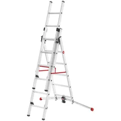Hailo S100 ProfiLOT Die 3-teilige Alu-Kombileiter mit LOT-System 3x6 Sprossen