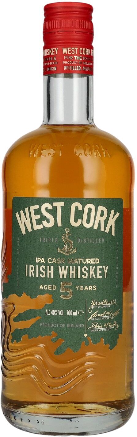 West Cork Irish Whiskey 5 Years Old IPA CASK FINISH 40% Vol. 0,7l