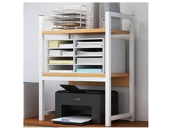 CVdrtyED Mikrowellenregal Hause Mikrowelle Rack Küche Tisch Doppel-Schicht Reiskocher Drucker Ständer Lagerung Regal Küchenregal Stehend(W)