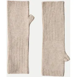 Feinstrick-Armwärmer Beige