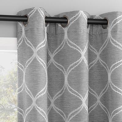 Sun Zero Tikal Woven Ogee Total Blackout Grommet 2-Piece Curtain Panel Pair