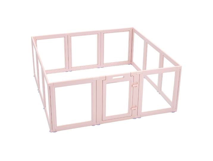 SucceBuy Boîte de mise bas pour chien en plastique transparent, enclos de mise bas imperméable pour chiot avec fenêtres et porte verrouillable, facile à nettoyer