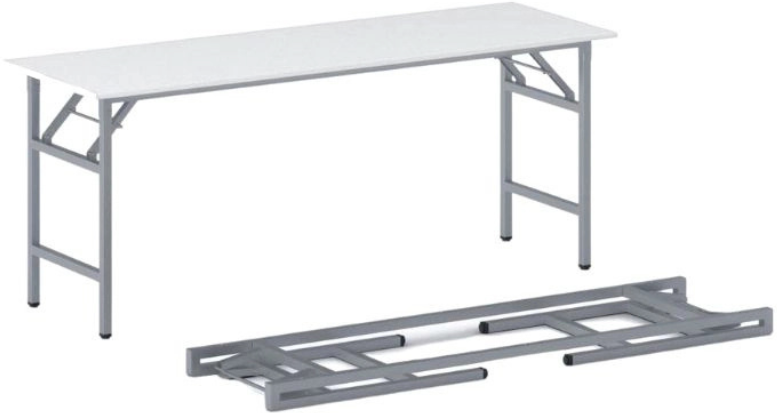 B2B Partner Klapptisch FAST READY, 170x50 cm, graues Gestell, weiß