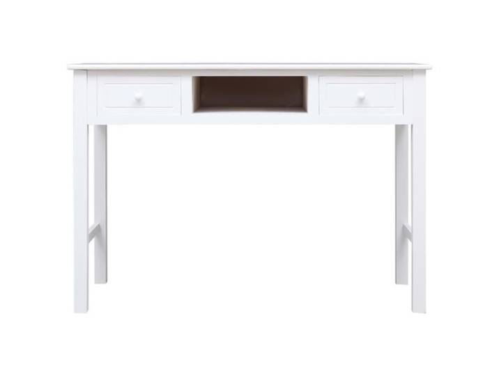 Bureau Blanc - ARAMOX - DXYH1113 - Bois - 2 tiroirs - 1 compartiment ouvert