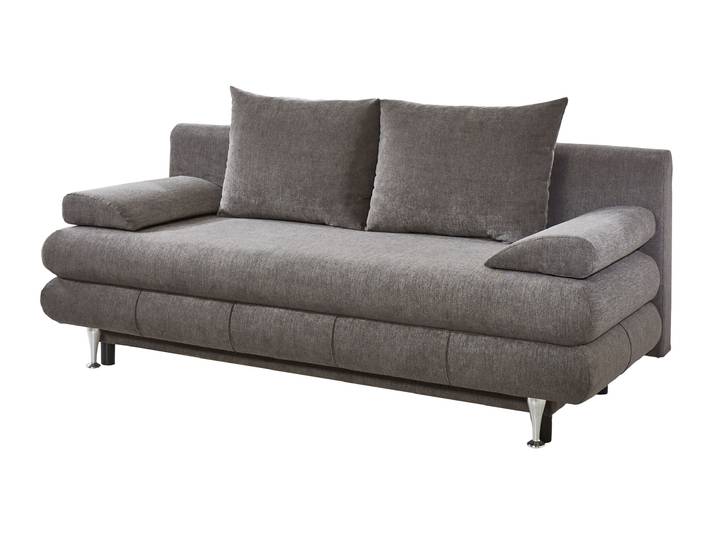 Schlafsofa anthrazit Bettkasten ausziehbar Federkern 196 cm - BENFELD
