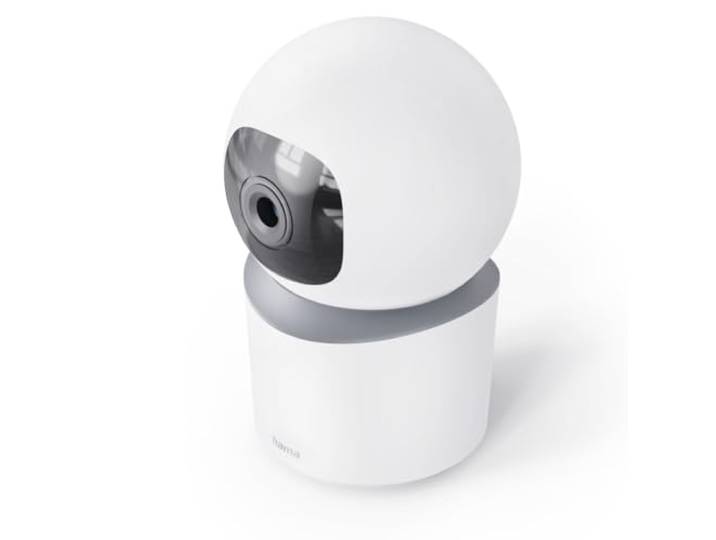 Hama Überwachungskamera innen (smarte WLAN Kamera mit Nachtsicht, 1080p, Aufzeichnung, Bewegungsmelder m. Personenerkennung, Sprechanlage, Indoor Kamera schwenkbar, auch für Haustiere, Babyphone) weiß