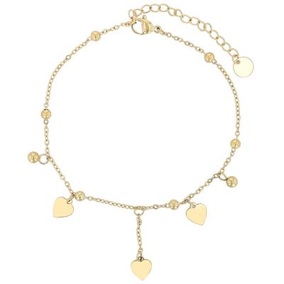 Fußkette ADELIA´S "Fußkettchen – Herz aus Edelstahl", gold (silber), Fußketten, Damen, Edelstahl, Ideal als Geschenk zum Weihnachten