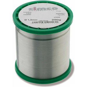 CIMCO Lötzinn 150164, mit Flussmittel, Ø 1,5mm, Sn99,3 Cu0,7, bleifrei, 250g