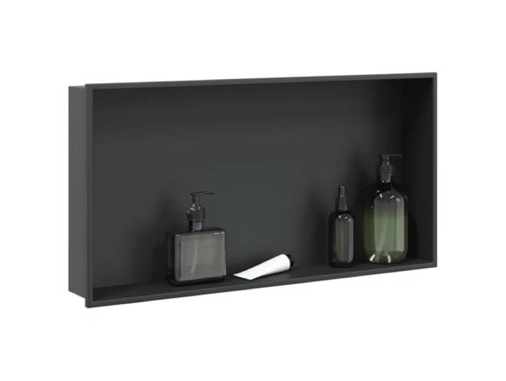 KGTKGTYER Duschnische Edelstahl Wandeinbau Regal, Mattschwarz 62x32x9 cm Korrosionsbeständig, Wandmontage, Vielseitig einsetzbar