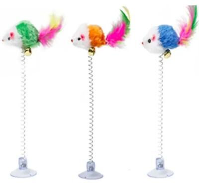 Uplifted Finds Suction Cup Spring Loaded Interactive Cat Toy (Random Color) 5 Pcs
