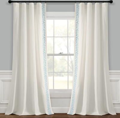Lush Decor Luxury Modern Flower Linen Like Embroidery Border Window Curtain Panel Single
