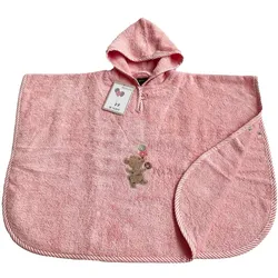 Ross Walk Frottier Kinderprogramm Donut Bär soft pink Poncho 50x70 cm - pink