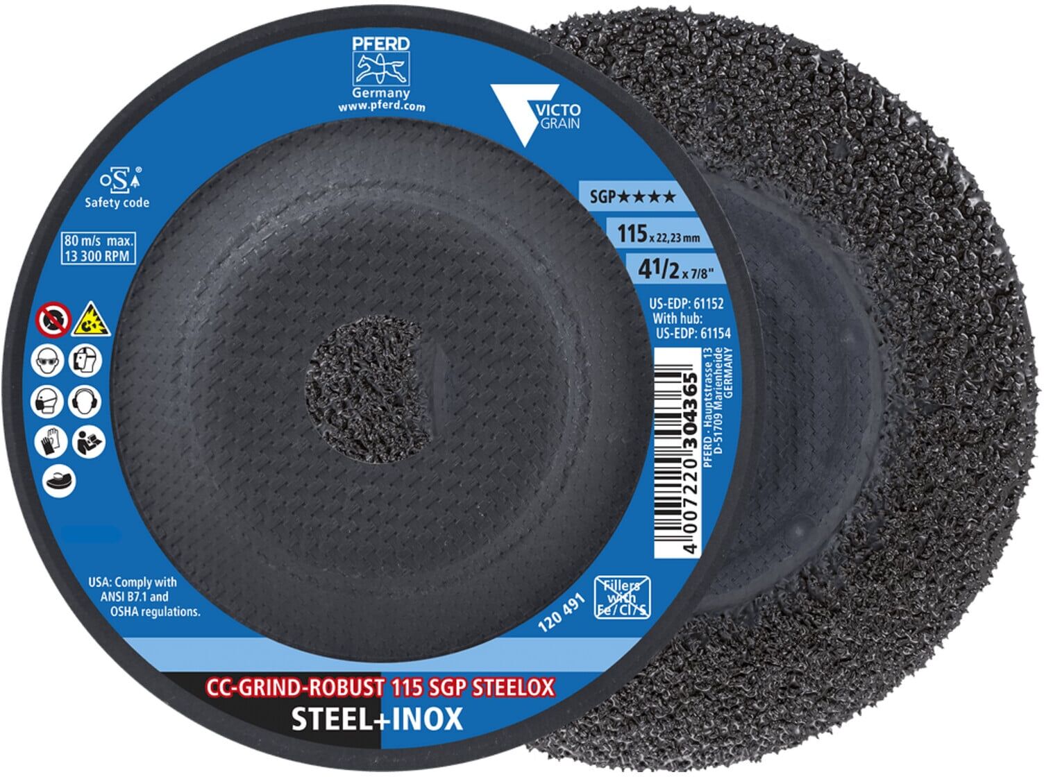 PFERD TOOLS Schleifscheibe CC-GRIND ROBUST 115 SGP STEELOX (64198116)