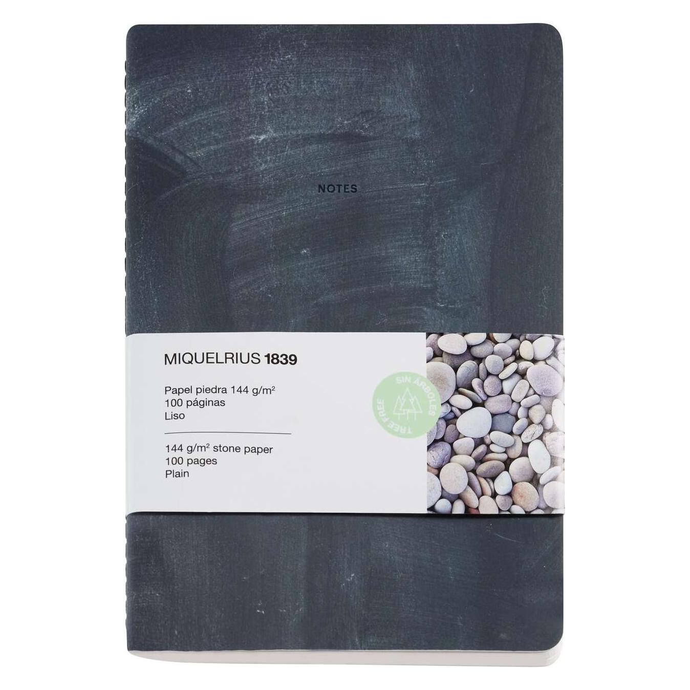 Miquelrius Notizbuch Stone black (A5, Blanko, Harter Einband) (MR8219)
