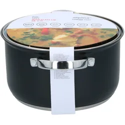 alpina Kochtopf mit Deckel 3,6L Ø21cm, Pfanne + Kochtopf, Schwarz