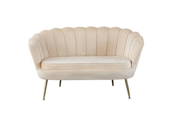 Livetastic 2-Sitzer-Sofa, Beige, Metall, 136x78x77 cm, Wohnzimmer, Sofas & Couches, Sofas, 2-Sitzer Sofas