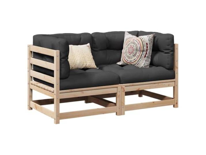 KTHLBRH Set mit 2 Sofas für den Garten, Massivholz, Kiefer Modulares Lattenrost-Design, 110 kg pro Sitz, für Terrasse und Terrasse