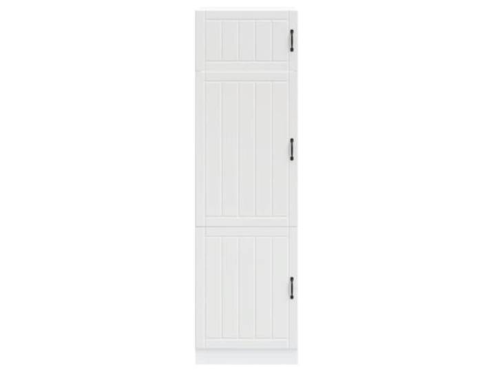 KTHLBRH Küchenschrank Lucca weiß Spanplatte 60 x 57 x 207 cm Verstellbare Füße, maximale Kapazität 75 kg, 20 kg pro Schicht, Montage erforderlich
