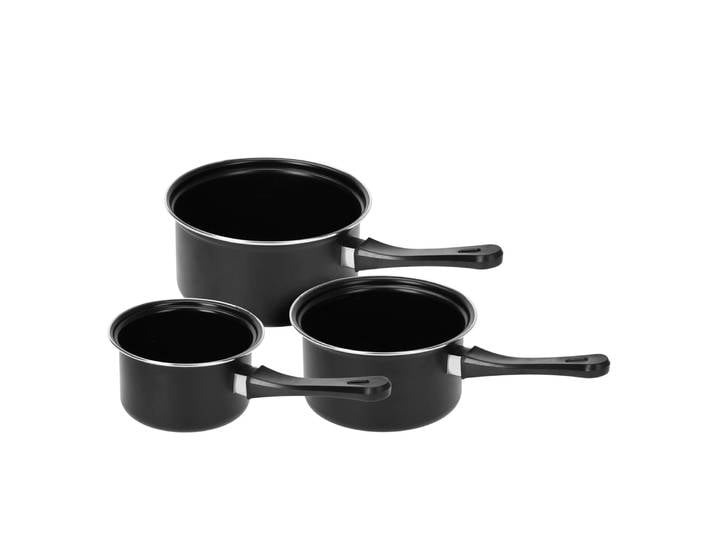 Kochtopf Set Carbonstahl 3-teilig schwarz