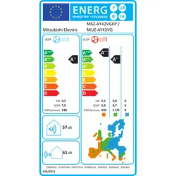 Inverter-Klimaanlage Mitsubishi Electric AY MSZ-AY42VGKP /MUZ-AY42VG + / 14 000 BTU