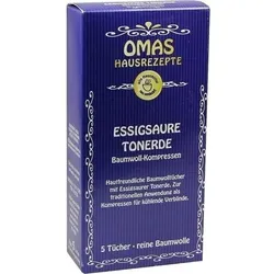 ESSIGSAURE TONERDE Baumwollkompressen 5 St